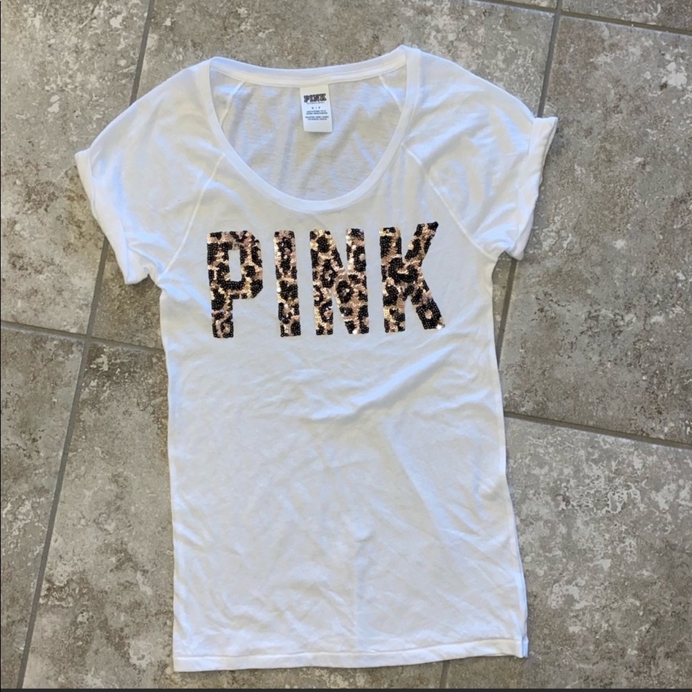 Victoria’s Secret PINK leopard sequin shirt! Small